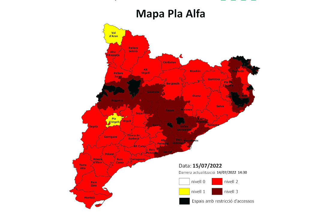 Activat el nivell extrem de perill d’incendi a Cerdanyola 